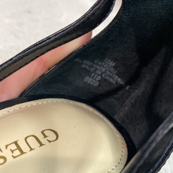 GUESS Women’s TECRU T-STRAP STILETTOS ANKLE STRAP HIGH HEELS BLACK SZ 10M - Picture 4 of 11